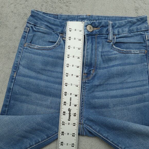 American Eagle Jeans Women's Size 4R Blue High-Rise Jegging Denim 27" Inseam - Picture 9 of 16